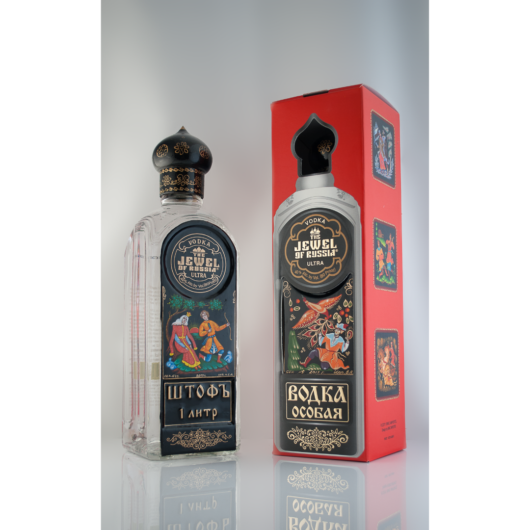 The Jewel OF Russia ULTRA LIMITED EDITION in a hand painted SHTOFF decanter 1 LITER