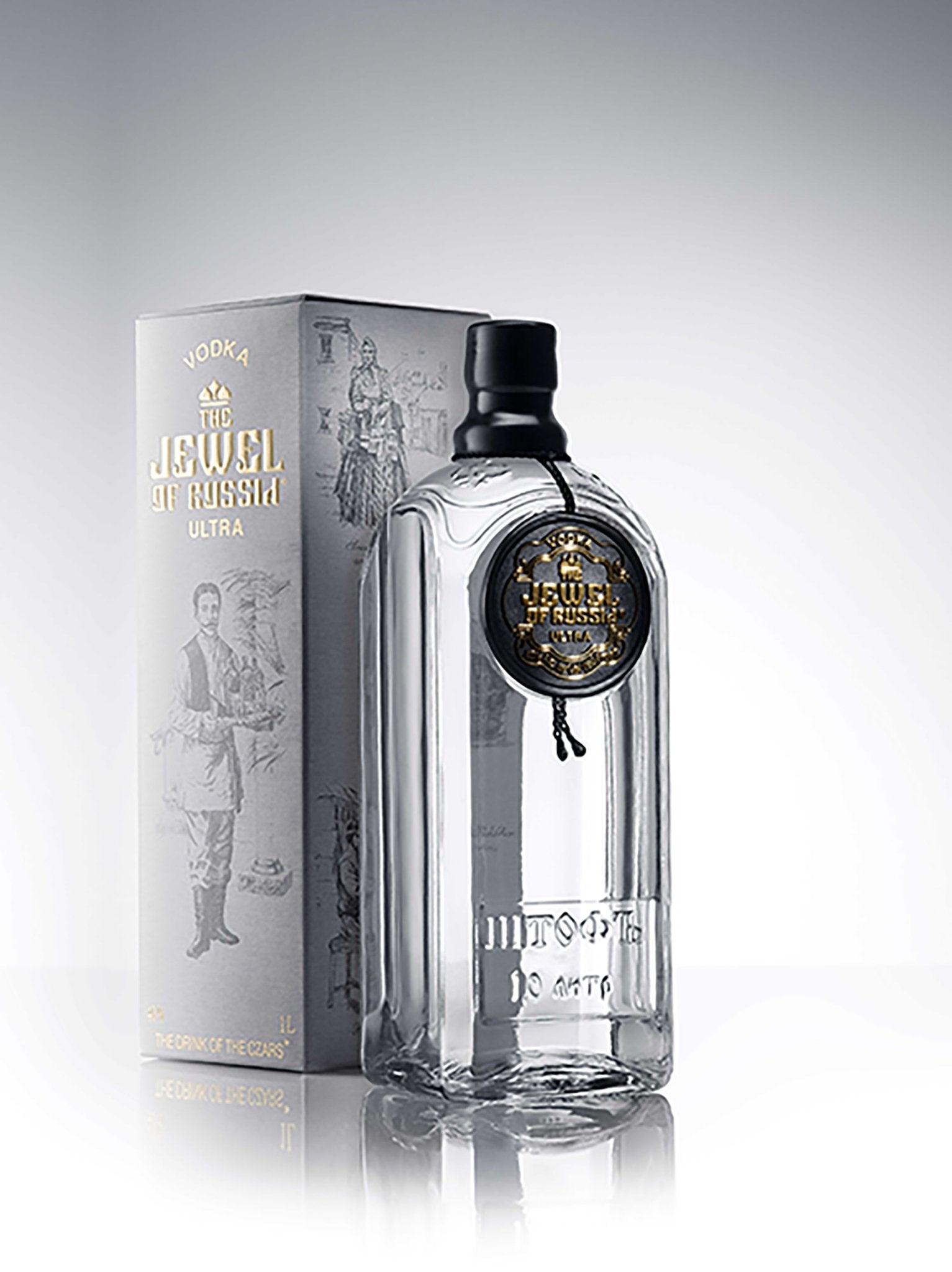 The Jewel Of Russia ULTRA BLACK LABEL Vodka 1 LITER - Jewel of Russia